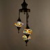 Authentic 3-Piece Ceiling Pendant Chandelier Mosaic Lamp Dome Set Helix